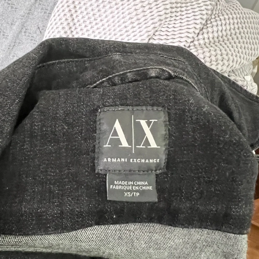 A/X Armni Exchange black denim jean jacket - Picture 7 of 7